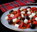 Рецепт салат с печеным сладким перцем и оливками по шагам