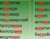 วิธีเขียนพยัญชนะคู่ในรากของคำอย่างถูกต้อง - ตัวอย่าง